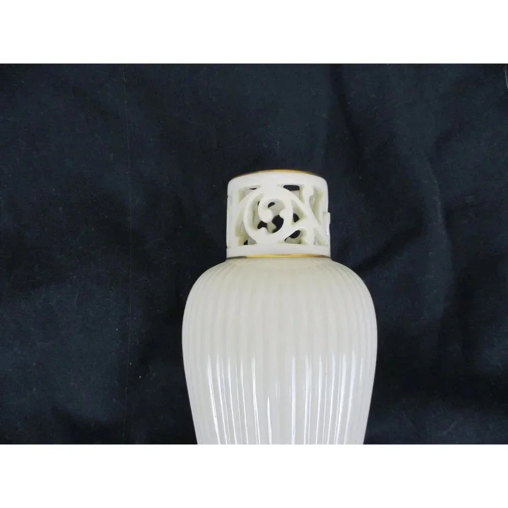 Lenox‎ Bud Vase Gold Painted incense holder White wedding anniversary gift